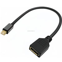 Câble adaptateur mini coaxial DP mâle vers DP femelle pour moniteur stéréo, avec gaine en PVC et blindage en feuille d'aluminium, résolution 2K/4K