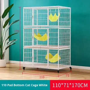 Casinha para Gatos Ecológica Dobrável e Desmontável de Três Camadas com Combinação Livre, Estrutura de Aço Galvanizado com Botão Duplo para Raças Pequenas - Product Image 6