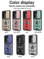 Coque extérieure Heavy Duty Armor PC + TPU Push Window Camera Protector Phone Case pour Infinix Note 30 40X 50 Pro / Zero 40 Cover
