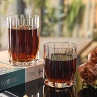 Verres à eau et à café glacé en cristal côtelé rétro sans plomb, idéaux pour la maison, les bars, les restaurants et les fêtes - Vente en gros