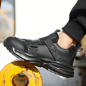 Safety <strong>Shoes</strong> for <strong>Men</strong> Steel Toe Anti-Puncture <strong>Velcro</strong> Work <strong>Shoes</strong> Lightweight Easy Slip-On Industrial Safety Footwear - Product Image 2