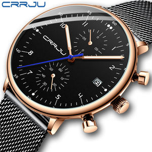 Mens <b>Watch</b> CRRJU Luxury Top Brand Men Stainless Steel WristWatch Men's Waterproof Date Quartz <b>Watches</b> Relogio Masculino - Product Image 3