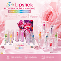 Rouge à Lèvres Gelée Fleur Véritable Rose Passion, Baume à Lèvres Magique Transparent Effet Cristal, Décoloration Persistante pour un Look Naturel, Marque Privée