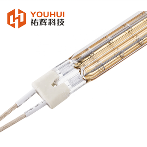 THG101296 트윈 튜브 석영 히터 할로겐 램프 230V 1500W 파이프 확장 기계 용 골드 코팅 적외선 램프 - Product Image 3