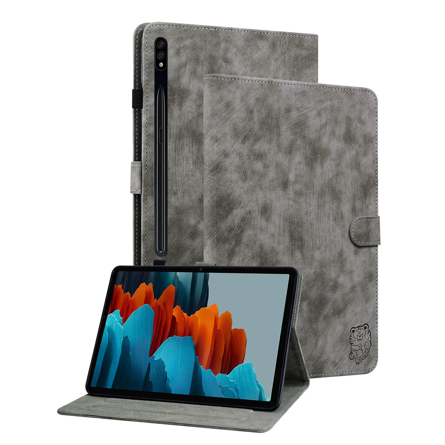 Grosir casing penutup Tablet kulit untuk Samsung Galaxy Tab S9/S9 FE 11 inci casing Tablet dengan Slot kartu pemegang pena bawaan
