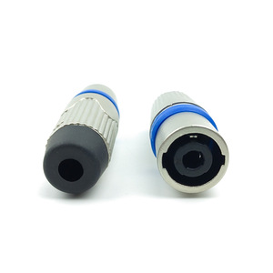 <b>Speaker</b> Connector 6mm 4 Pins Phone <b>Plug</b> Panel Mount Blue Insulation - Product Image 1