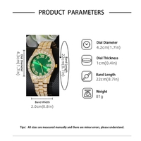 Montre Hip Hop Homme Luxe Étanche de Marque, Cadran Rond en Alliage, Montre-Bracelet à Quartz Idéale Cadeau pour Petit Ami