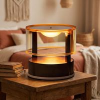 Lampe de chevet rétro de luxe haut de gamme pour chambre à coucher, petite lampe de bureau créative en forme d'halo, veilleuse d'ambiance avec contrôle par détection corporelle