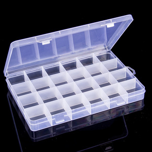 Plastic Storage Container Plastic Plastic Transparent Storage Box Container With 24 Grids Slots Compartments Dividers