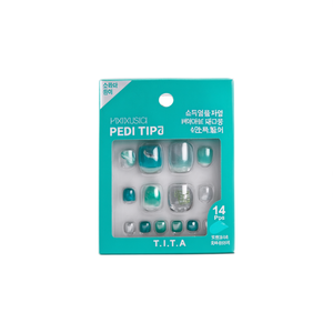 T.I.T.A Pedi Tips 14 piezas de uñas artificiales verdes para el cuidado diario de la piel - Product Image 2