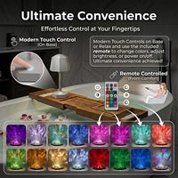 Lampe de douche étanche, projecteur d'ondes océaniques à 16 couleurs changeantes, lumière LED rechargeable à effet d'ondulation d'eau, veilleuse sans fil télécommandée