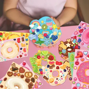 9 Sheets Doughnuts Treats And Sweets Sticker Donut Decals DIY Cupcake Dessert Stickers For Kids Birthday Party Supplies