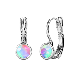 Charm Trending Women Tiny con cristales <span class=keywords><strong>Swarovski</strong></span> Pendientes de aro de diamantes Bisel colgante Diamante Mini Huggie Stud Pendientes Regalo - Product Image 5