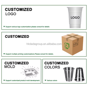 Gobelets en plastique PET à paroi simple avec couvercle, impression personnalisée du logo, 8 oz à 32 oz, diamètre 90 mm, jetables pour desserts et café pour animaux de compagnie - Product Image 3