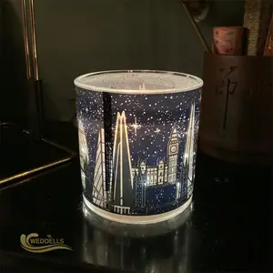 Weddells Luxo LED Light Up Scented Candle Jarra De Vidro Geléia De Cera De Soja Vela Para MãesDia Dos Namorados Presente De Natal