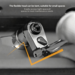 DIY Mini <b>Ratchet</b> Wrench 1/4 in Adjustable Head Chrome Vanadium Steel Smooth Jaw Dual Use for Screwdriver and <b>Socket</b> - Product Image 3