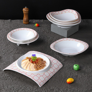 Platos Irregulares para Platos Fríos con Soporte, Diseño Floral, Platos de Melamina para Servir, para Uso en Hoteles y Restaurantes - Product Image 2