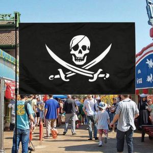 Drapeau Calico Rackham Jack Jolly Pirate Crossbones Swords 3x5 pieds, bannière en polyester Roger Revenge - Product Image 2
