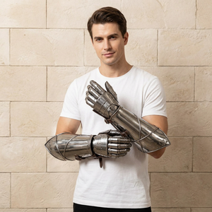 Guantes de Caballero Medievales de Acero Inoxidable, Armadura de Brazo de Estilo Antiguo, Pieza de Arte Coleccionable - Product Image 1