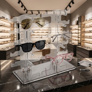 Expositor <span class=keywords><strong>de</strong></span> <span class=keywords><strong>Gafas</strong></span> Plegable y Ecológico, Soporte para <span class=keywords><strong>Gafas</strong></span> <span class=keywords><strong>de</strong></span> Sol con 5 Estantes <span class=keywords><strong>de</strong></span> Acrílico Transparente - Product Image 3