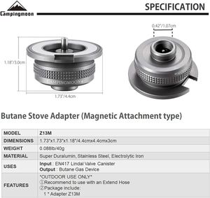 แคมป์ปิ้งอลูมิเนียมอัลลอย Z13M,ข้อต่อแก๊สอุปกรณ์เสริมข้อต่อแก๊สตัวดูดแม่เหล็กคุณภาพสูง - Product Image 2