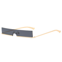 Lunettes de soleil UV400 sans monture pour homme et femme, rectangulaires, à verres jaunes et bruns, tendance, vente en gros,