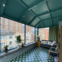 Véranda en aluminium et verre à toit unique, sur mesure, 4 saisons, solarium, abri étanche pour patio extérieur et villa