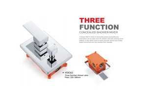 Dissimulé dans la valve de mélangeur thermostatique de douche d'eau froide chaude de poignée carrée fixée au mur en laiton 2 - Product Image 5