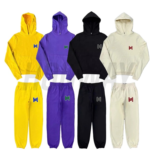Multi Color Pullover Hoodie Set Comfortable Cotton Men Hoodies and Sweat Pants Set Jogging Sports Custom Logo Hoodie Set Unisex