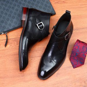 Bottines Chelsea imperméables pour hommes, style britannique, sur mesure, avec boucle de ceinture, pour l'automne et l'hiver - Product Image 5