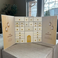 Calendrier de l'Avent de Maquillage Personnalisé pour le Ramadan de 30 Jours, Boîte Cadeau Eid Mubarak, Calendrier Arabe, Cadeau, Ramadan, Tiroir en Carton Vide