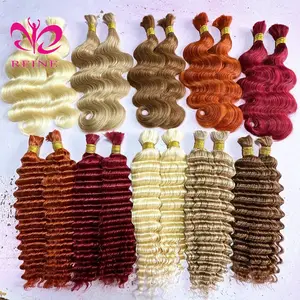 散装人发用于编织颜色30金发混合卷曲无纬双拉批发缅甸波西米亚辫子人发延伸