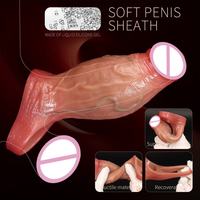Manchon de pénis manuel creux et portable, réutilisable, épaissi, avec sangle, pour l'agrandissement et l'extension du pénis masculin, pour adultes