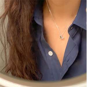 Collana a catena a spina di pesce in argento Sterling 925 alla moda collana di balena placcata in oro 18K - Product Image 6