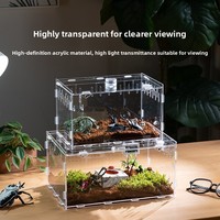 Boîte d'élevage rectangulaire transparente en acrylique personnalisable pour l'élevage de crabes ermites, de geckos et de reptiles – Kit d'assemblage