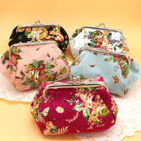 Dompet grosir pengait cantik lucu dompet kecil kanvas Vintage dompet koin antik gesper bunga