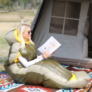 <span class=keywords><strong>Sac</strong></span> <span class=keywords><strong>de</strong></span> <span class=keywords><strong>couchage</strong></span> mummy léger en nylon rembourré pour temps froid, <span class=keywords><strong>20</strong></span> <span class=keywords><strong>degrés</strong></span>, pour adultes, camping et randonnée sportifs - Product Image 5
