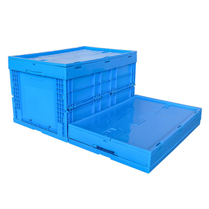 Caisse pliable industrielle empilable en plastique pour le transport et le déménagement avec couvercles - Product Image 2
