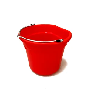 Red Farm Equipment Plastic Flat Back Water Trough Bucket Cow Cattle Horse Livestock Animal Feeders