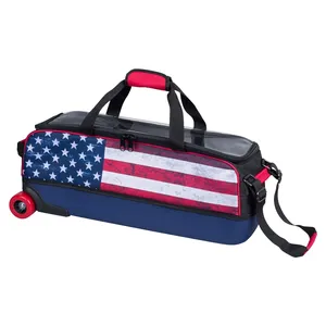 Bolsa de Bolos Brunswick Nueva y Personalizada para 3 Bolas con Compartimento para Zapatos y Varios Bolsillos para Accesorios - Product Image 6