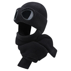 Dài Mỏng Mềm Đan Sọc Skinny Acrylic Cổ Bảo Vệ Khăn Quàng Cổ Fluffy Beanie Hat Với Chiếc Khăn Cho Mùa Đông <span class=keywords><strong>emo</strong></span> Cảnh - Product Image 5