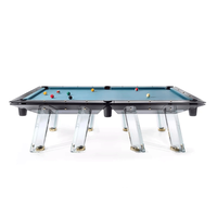 Table de billard professionnelle durable et personnalisable, construction en ardoise, design moderne et luxueux, haute qualité, 12 pieds, verre transparent