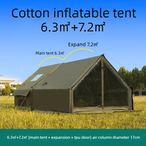 Tenda Tiup Kapas 6,3+7,2 Meter Persegi (M2) dengan Kanopi Tambahan untuk Berkemah & Tenda Atap Luar Ruangan, Tenda Keluarga 6 Orang - Product Image 1