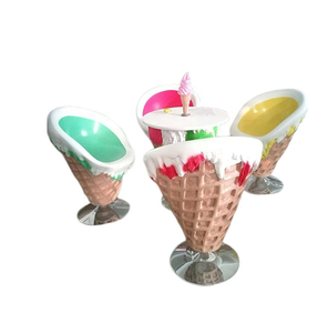 Outdoor Riesen Harz Handwerk Glasfaser Eis Statue Stuhl Tischplatte Modell Kegel Eisdiele Dekoration Anzeige - Product Image 1