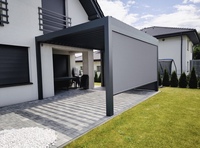 Pergola motorisée sur mesure en aluminium, gazebo extérieur, toit à lames réglables, étanche, télécommande, écologique, nature