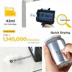 Портативный струйный принтер 4POLETECH 12.7MM с мини-ручкой для кодирования даты, номеров и логотипов, для мелкосерийной кастомизации - Product Image 3