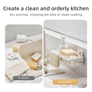 New Plastic <b>Wall</b> <b>Mount</b> Organizer Adhesive Shelf <b>Wall</b> Shelves for Kitchen Accessories <b>Storage</b> No Drilling Required Corner Tool - Product Image 2