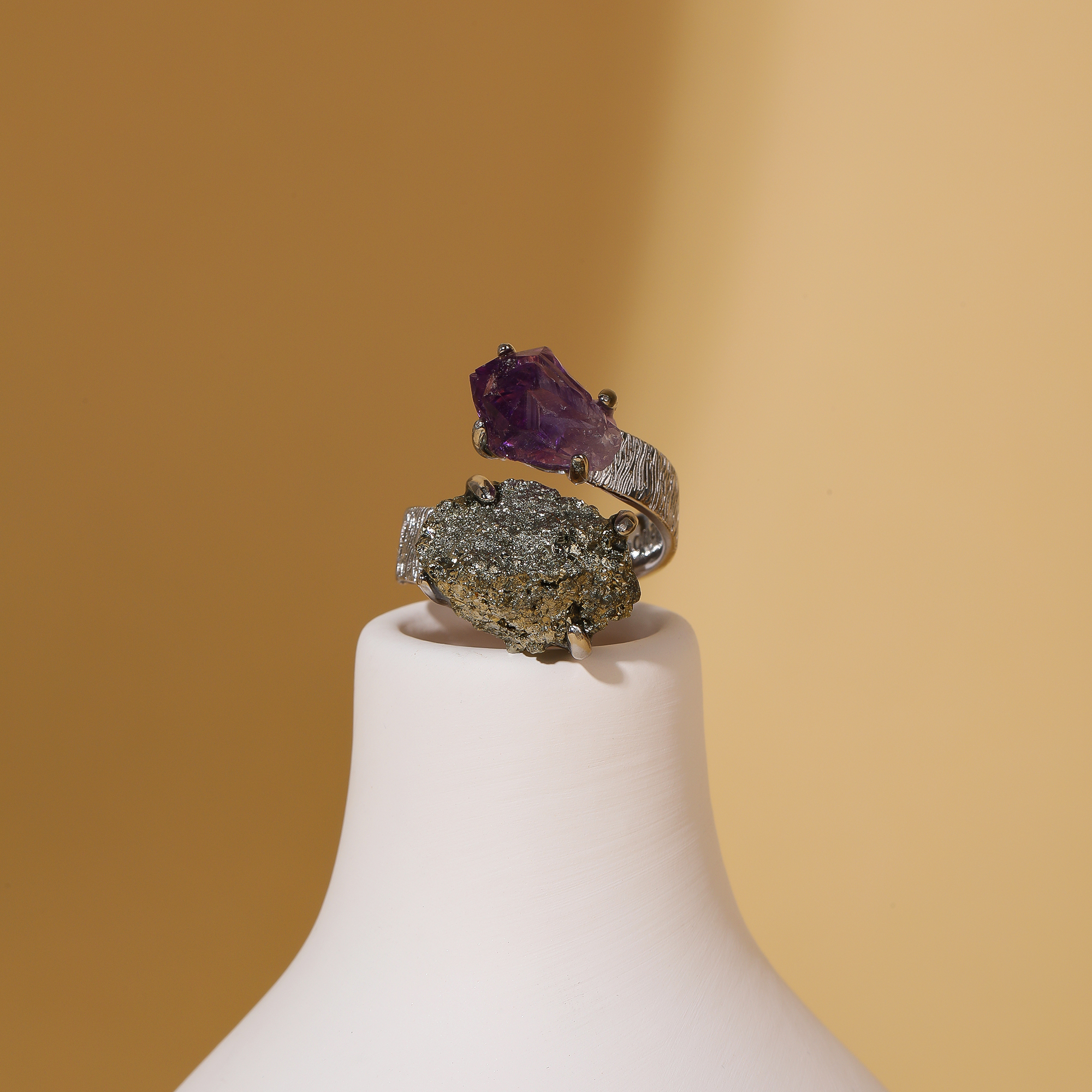 Améthyste et pyrite de fer