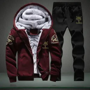 Coldker roupas de inverno masculinas, roupas de treino casuais, roupas quentes, duas peças