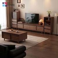 Meuble TV moderne réglable en bois massif, meuble de salon ou chambre, table basse, casier intégré, mobilier de maison